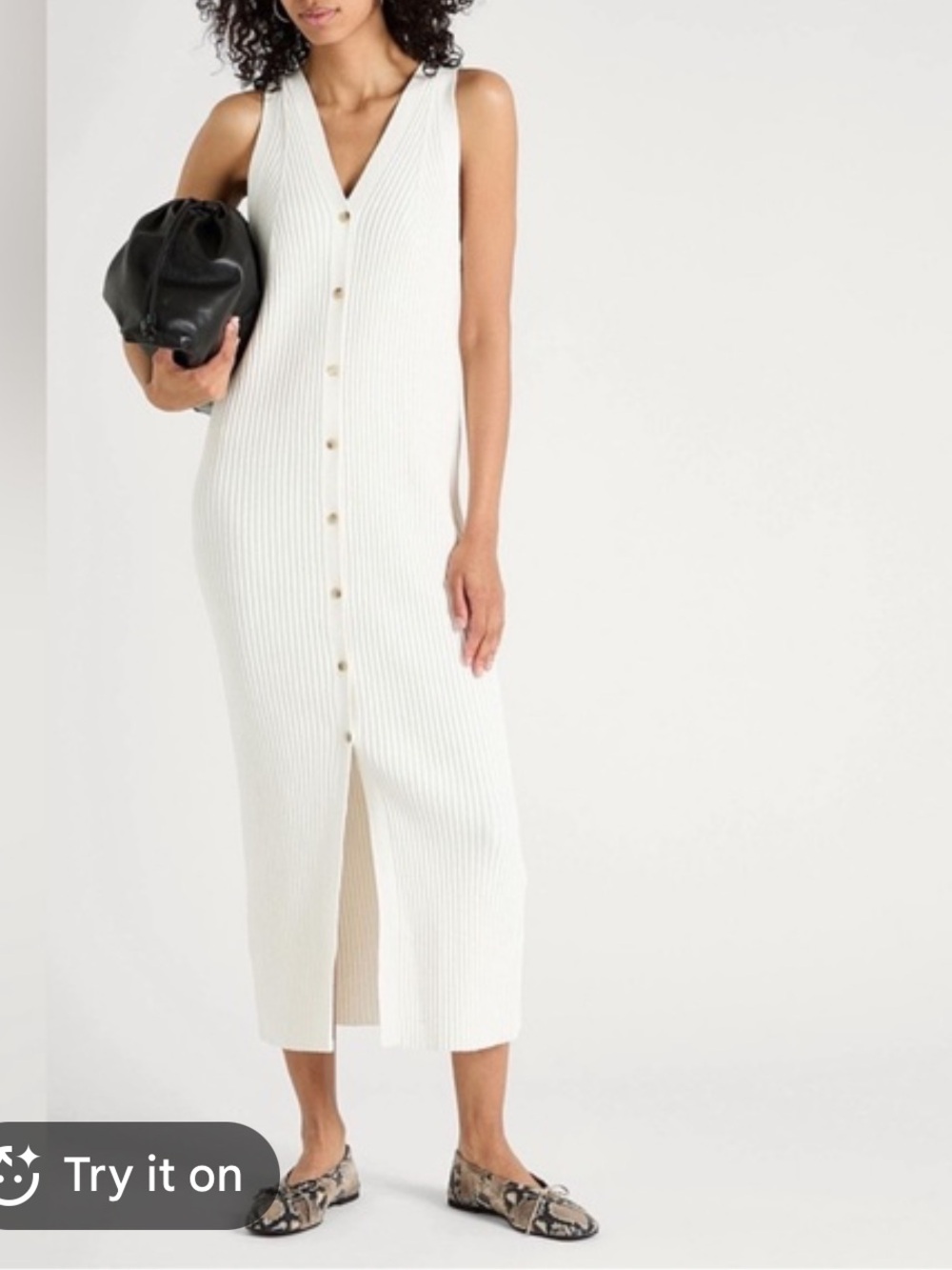 COS Button Rib-Knit Maxi Dress (M)